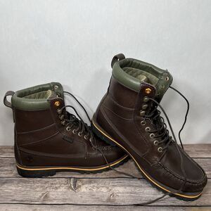 Timberland Oakwell Newmarket Moc Toe Boots Mens Size 10 Brown Leather High